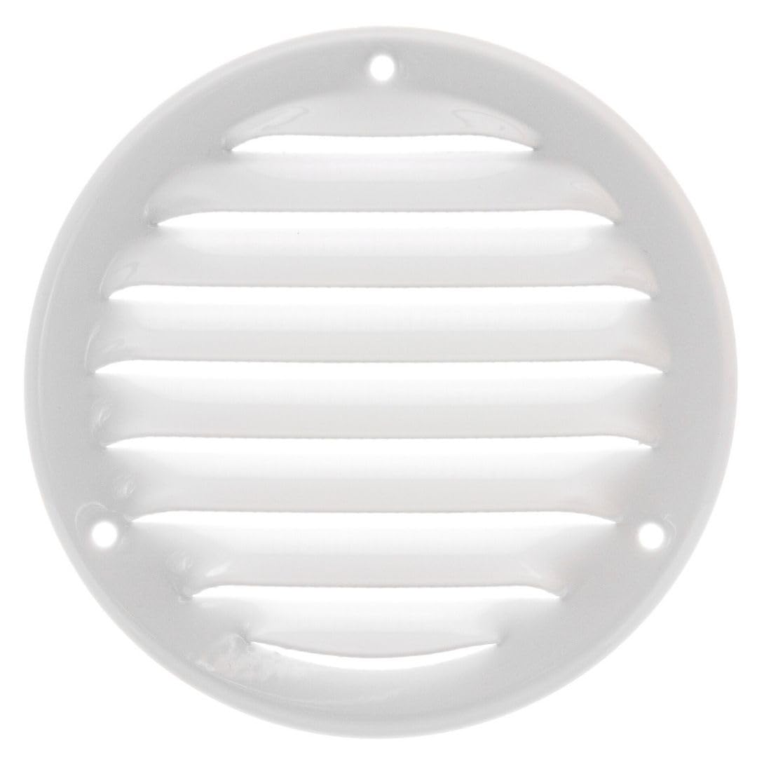 Ø 100mm / 4 inch White Metal Ventilation Grille with Flyscreen - Air Vent Cover