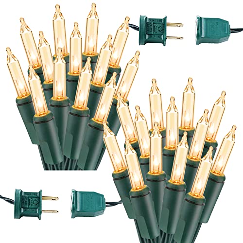 BrizLabs 600 Count Christmas Lights, 139.2ft Soft White Incandescent String