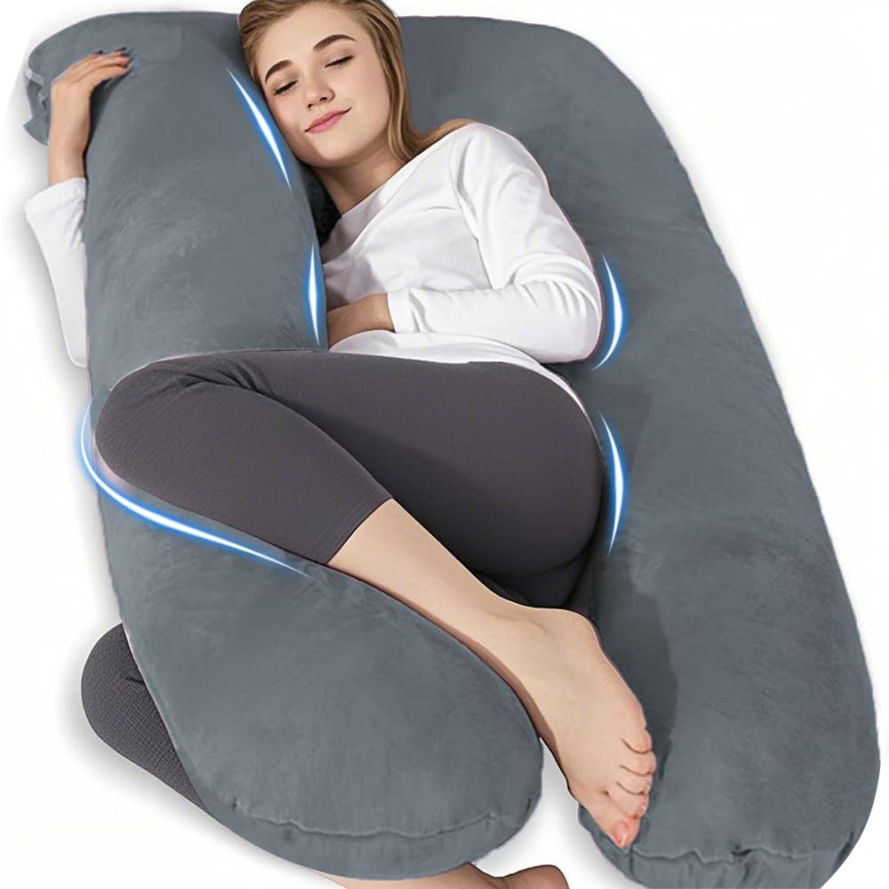 Chilling Home Pregnancy Pillow,U Shaped Maternity Pillow with Cover Velvet — image 1