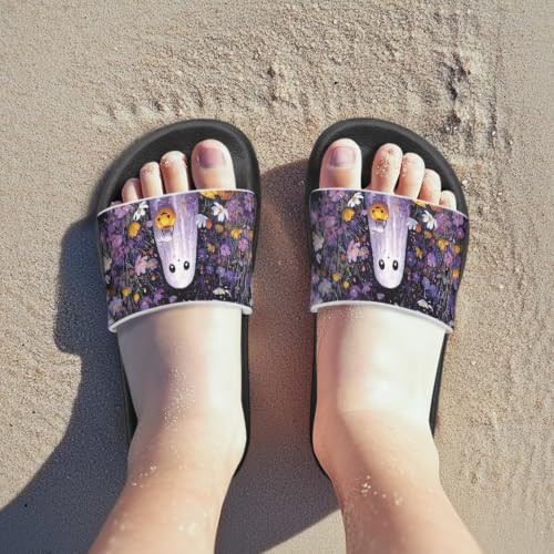 Image of Unisex Slides for Girls Boys Comfortable Slippers Slides Non-slip Shower Shoes House Fashion Thick for Indoor & Outdoor Gifts
