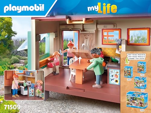 Playmobil 71509 Tiny House - La Petite Maison Parfaite pour de Grandes Aventures - Gamme Tiny House fabriquée avec Plus de 80% de matériaux recyclés ou biosourcés en Moyenne, Univers myLife Dès 4 Ans