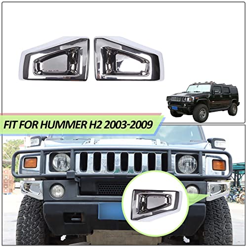 Abs Front Bumper Corner Bezel Cover,Front Bumper End Cap Cover Trim Replacement Parts For Hummer H2 2003-2009, Replacement (Chrome) #TOP6