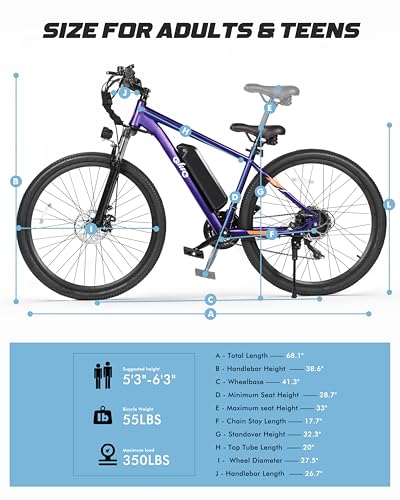 Image of Qlife Electric Bike for Adults /Teens Racer, 20+MPH 21-Speed Peak 1200W Brushless Motor Adult Electric Bicycles, 48V 10.4Ah Removable Battery Mountain Ebike, Up to 55 Miles, 27.5X2.1 Tire E Bike
