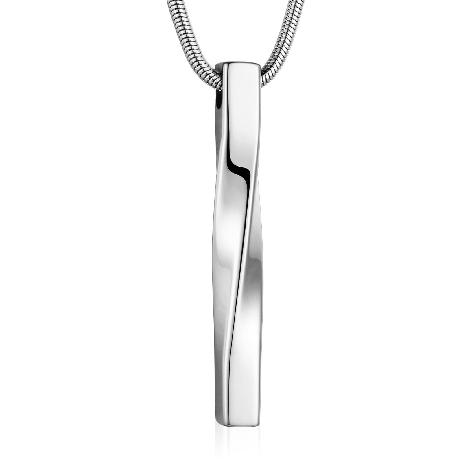 XIUDA Urn Necklace for Ashes Memorial Cremation Jewelry for Ashes Stainless Steel Bar Ashes Necklace Keepsake Urn Pendant for Women Men