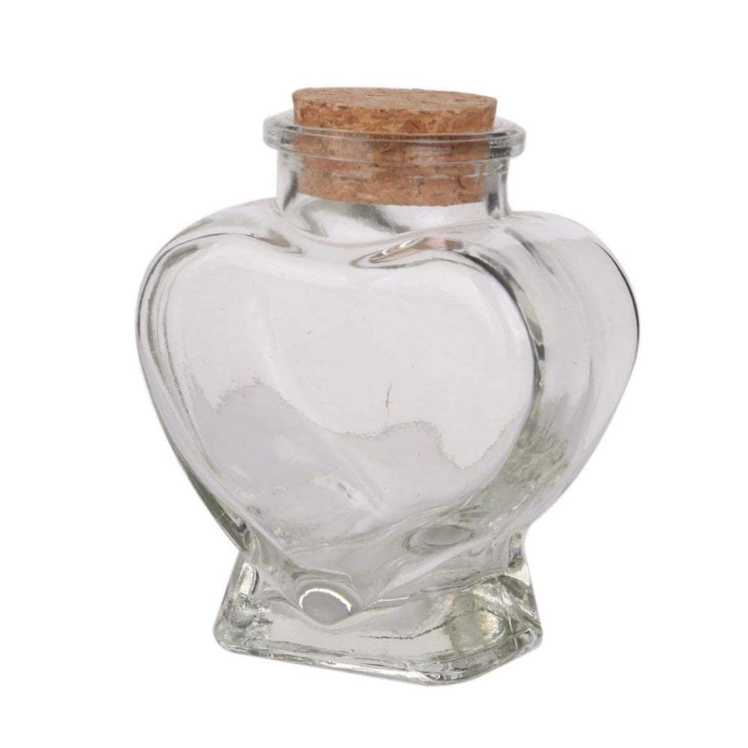 2 Barattoli Di Vetro A Forma Di Cuore Con Tappo In Sughero – 50 Ml, Mini Bottiglie Decorative Per Bomboniere, Fai Da Te, Matrimoni E Feste - 5
