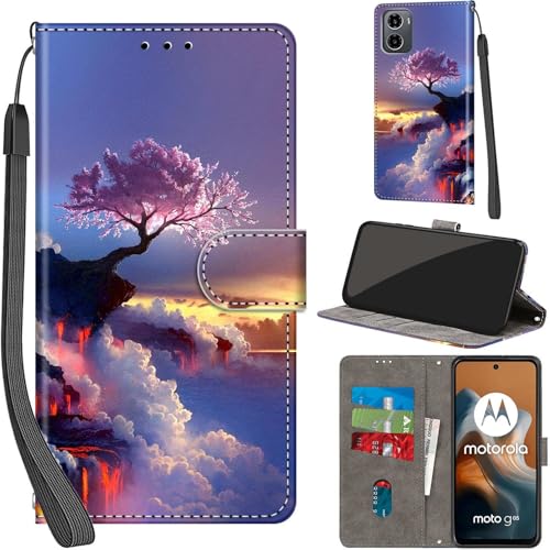 Étui portefeuille pour Motorola Moto G05 et E15 en cuir synthétique avec béquille
