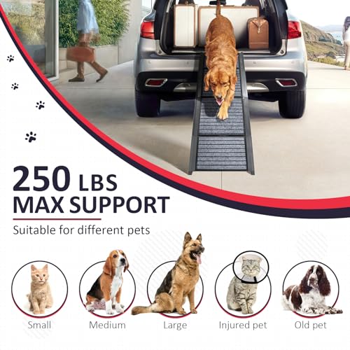 PENSUN Rampa para Cães para Carro, Rampa Dobrável para Animais de Estimação de 67