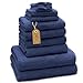 Produktbild GREEN MARK Textilien 10 TLG. FROTTIER Handtuch-Set mit verschiedenen Größen 4X Handtücher, 2X Duschtücher, 2X Gästetücher, 2X Waschhandschuhe | Farbe: Navy blau | Premium Qualität