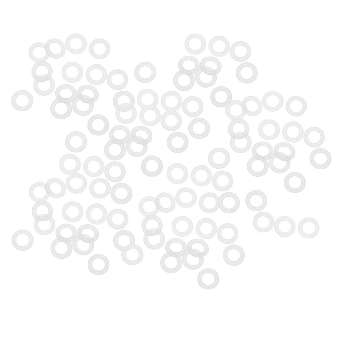uxcell Silicone O-Rings, 7mm OD 4mm ID 1.5mm Width VMQ Seal Gasket for Compressor Valves Pipe Repair, White, Pack of 100