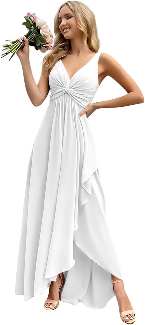 Jicht Bridesmaid Dresses for Women V-Neck Sleeveless Maxi Dress Wedding Guest JAC30