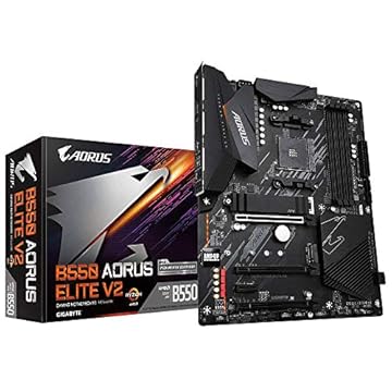 Gigabyte B550 AORUS Elite V2 (AMD Ryzen 5000/B550/ATX/PCIe4.0/DDR4/USB3.2 Geração 1/Realtek ALC1200/M.2/2.5 GbE LAN/HDMI/DP/placa-mãe para jogos)