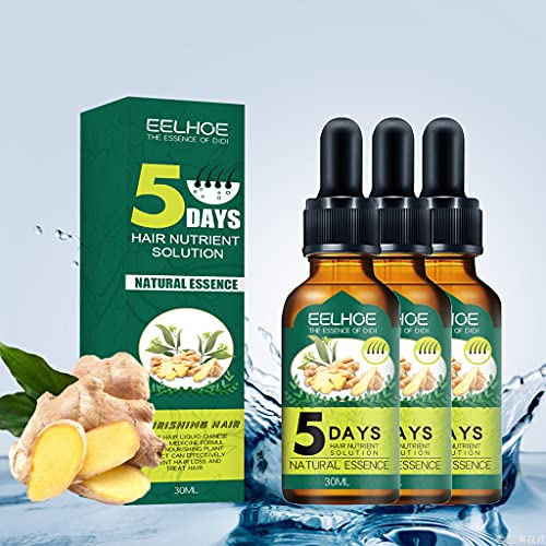 Hair Regrow Ginger Germinal Essential Oil, Ginger Anti Hair Loss Serum for Hair Loss & Hair Thinning Treatment Promote Hair Regrowth Suitable for Men and Women (3pcs)