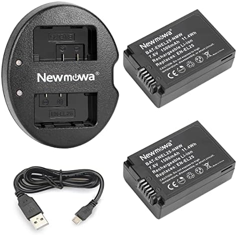 Newmowa EN-EL25 Replacement Battery (2-Pack) and Dual USB Charger Kit for Nikon EN-EL25, EN-EL25a, 4241 and Nikon MH-32, Nikon Z Series Z50 Z 50 Camera