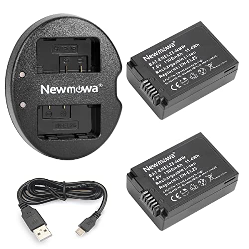 Newmowa EN-EL25 Replacement Battery (2-Pack) and Dual USB Charger Kit for Nikon EN-EL25, EN-EL25a, 4241 and Nikon MH-32, Nikon Z Series Z50 Z 50 Camera