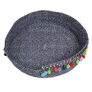 Indy Mall Cotton Rope Woven Pet Cat Bed Basket Comfort Puppy Cool Nest Summer Blue