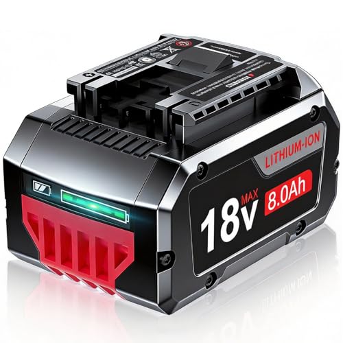 Surpowtec 8.0Ah High Power Battery Replace for Bosch 18V Battery Compatible with Bosch 18V Cordless Power Tools