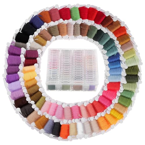 Housoutil Embroidery Floss Thread Set 80 Colors Multi-Purpose Yarn for DIY Crafts Sewing