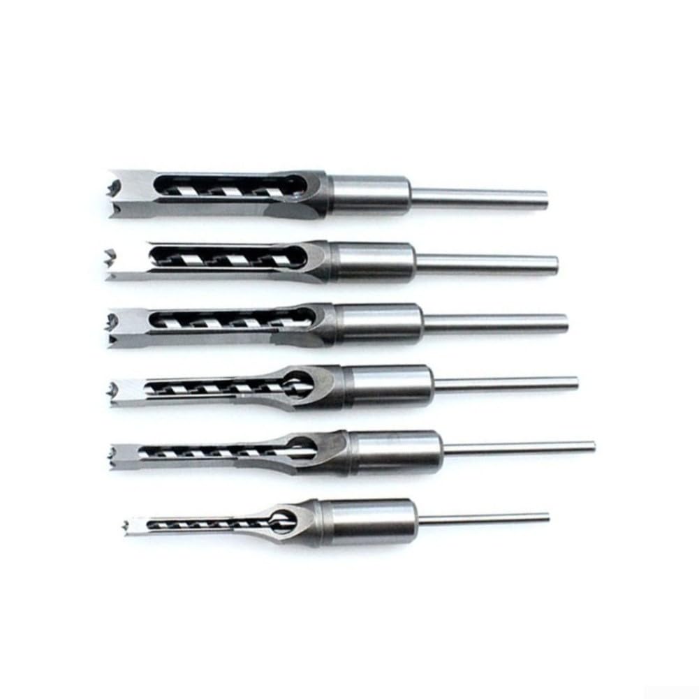 Set 6 per punte Foro Quadrato Mortasatrice Acciaio Set 6 per