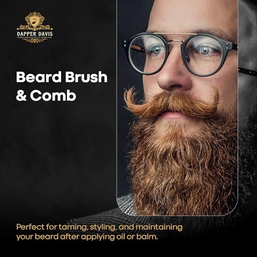 Wooden Beard Brush with Boar Bristles & Pear Wood Comb Set - Image 3