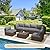 HOMREST Outdoor Replacement Cushions for Patio Furniture,Water-Repellent Sofa Cushions for 6-Seat Rattan Wicker Sectional Patio Conversation Sets,14-Piece Cushions Set for Outdoor Couch?Gray?