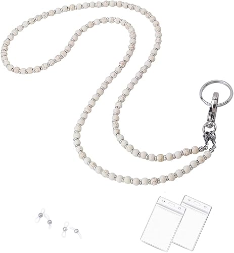 Cordón para mujer, cordones con cuentas para tarjetas de identificación, soporte para profesores, llavero y correa para collar para mujeres y niñas,