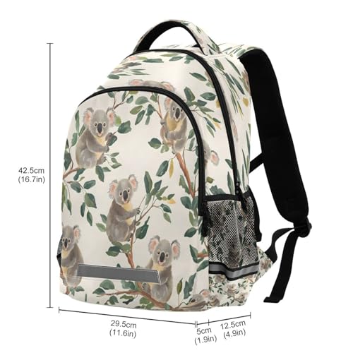 School Backpack Koala Leaves Lightweight Waterproof Travel Laptop Backpack Kids School Bags for Boys Girls Teens 11.6 X 4.9 X 16.7inch3