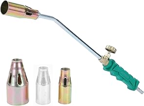 KATSU Gas Torch Weed Burner Flamethrower Gas Metal Heating Welding Roof Sealing Tool with 3 Nozzles 415mm 324162