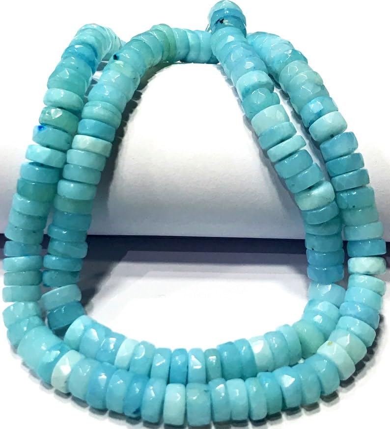 Perles naturelles péruviennes facettées 40cm pour fabrication de bijoux et collier artisanal
