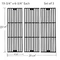 GasSaf 19 3/4 inch Grill Grid Grates Replacement for Chargriller 5050, 3001, 3008, 3030, 4000, 2121, King Griller 3008 5252, Cast Iron Grill Cooking Grid Grates(19-3/4'' x 6-3/4'' Each)(Set of 3)