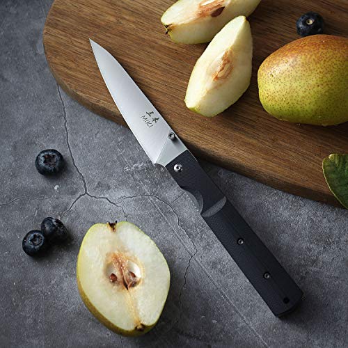 Miki 440A Stainless Steel Blade Japanese Kitchen Chef Folding Pocket Knife For Folding Camping Knife,Petty Knife Fruit Knife Paring Knife Peeling Knife Small Drop Point #TOP1