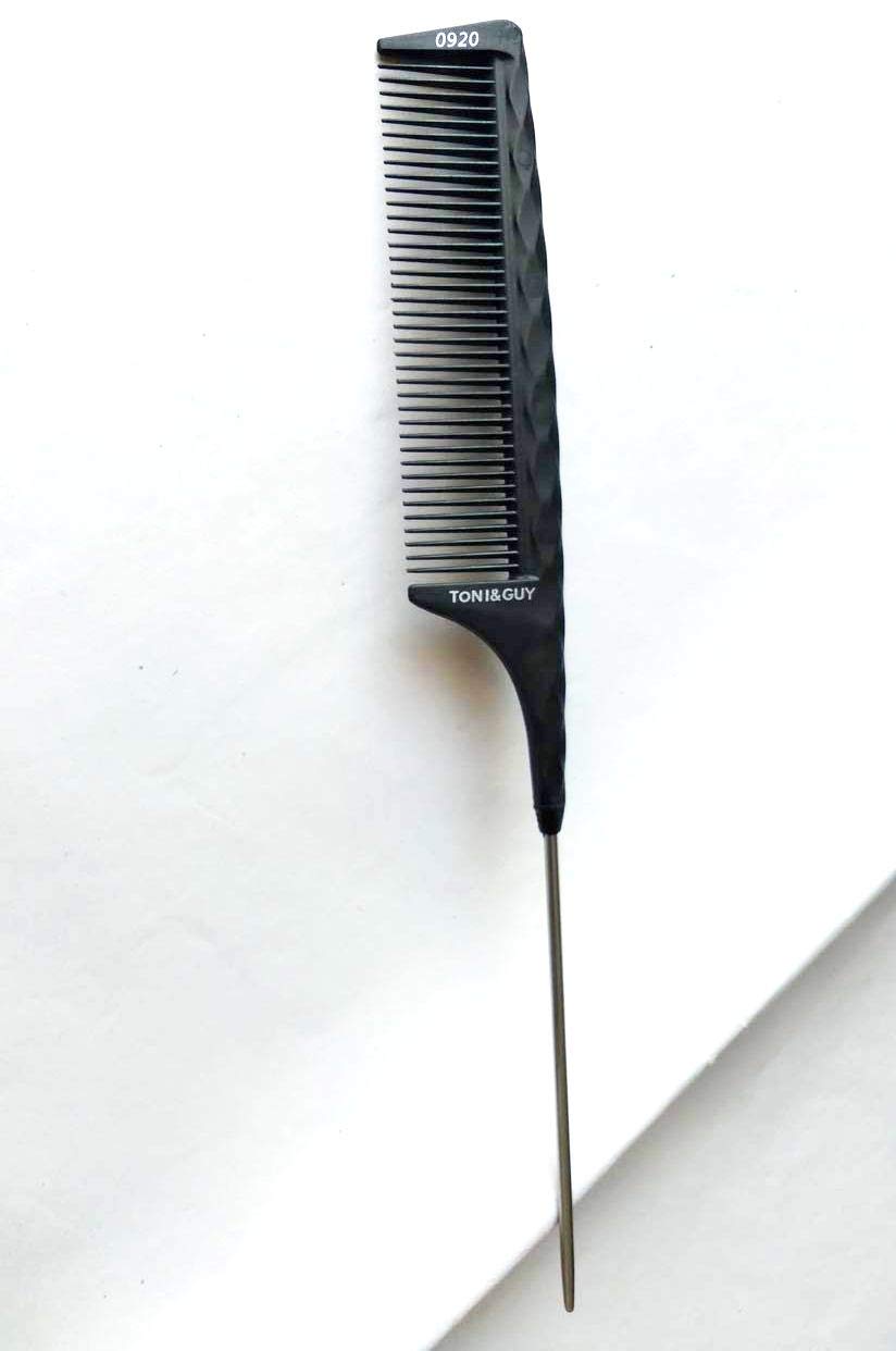 Toni&Guy Professional Antistatic Hair Sectioning Tooth Metal Pin Tail Comb (Black)