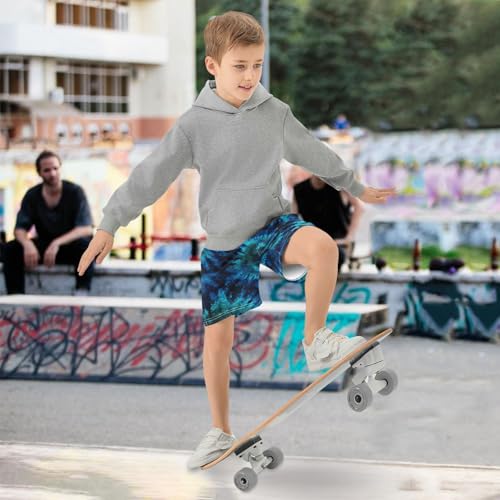 DOMIKING Blue Teal Tie Dye Kids Shorts Pull-on Boys Shorts with Elastic Waist Casual Athletic Pants for Summer Outdoor4