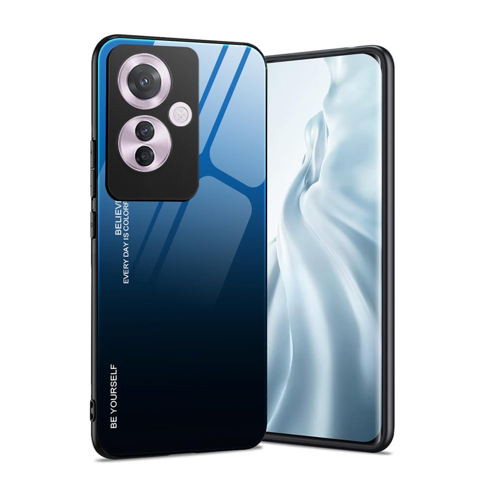 HAOYE Cover Per Huawei Nova 11i, Custodia Con Retro In Vetro Temperato Sfumato E Bordo Morbido TPU, Antigraffio