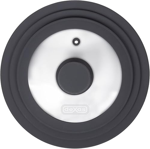 Miniatura 9 de Dexas FlexLid - Tapa universal para sartén hecha de vidrio templado y silicona, se adapta a macetas de 12.5 pulgadas
