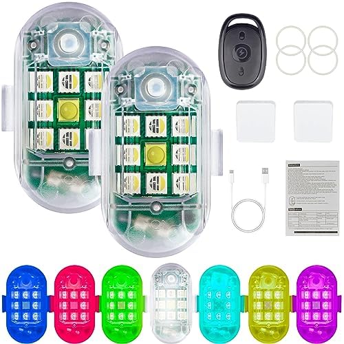 4x Luce stroboscopica a LED wireless ad alta luminosà 7 colori Luci stroboscopiche lampeggianti ricaricabili Ricarica USB Mini guida anti-collis  201355758