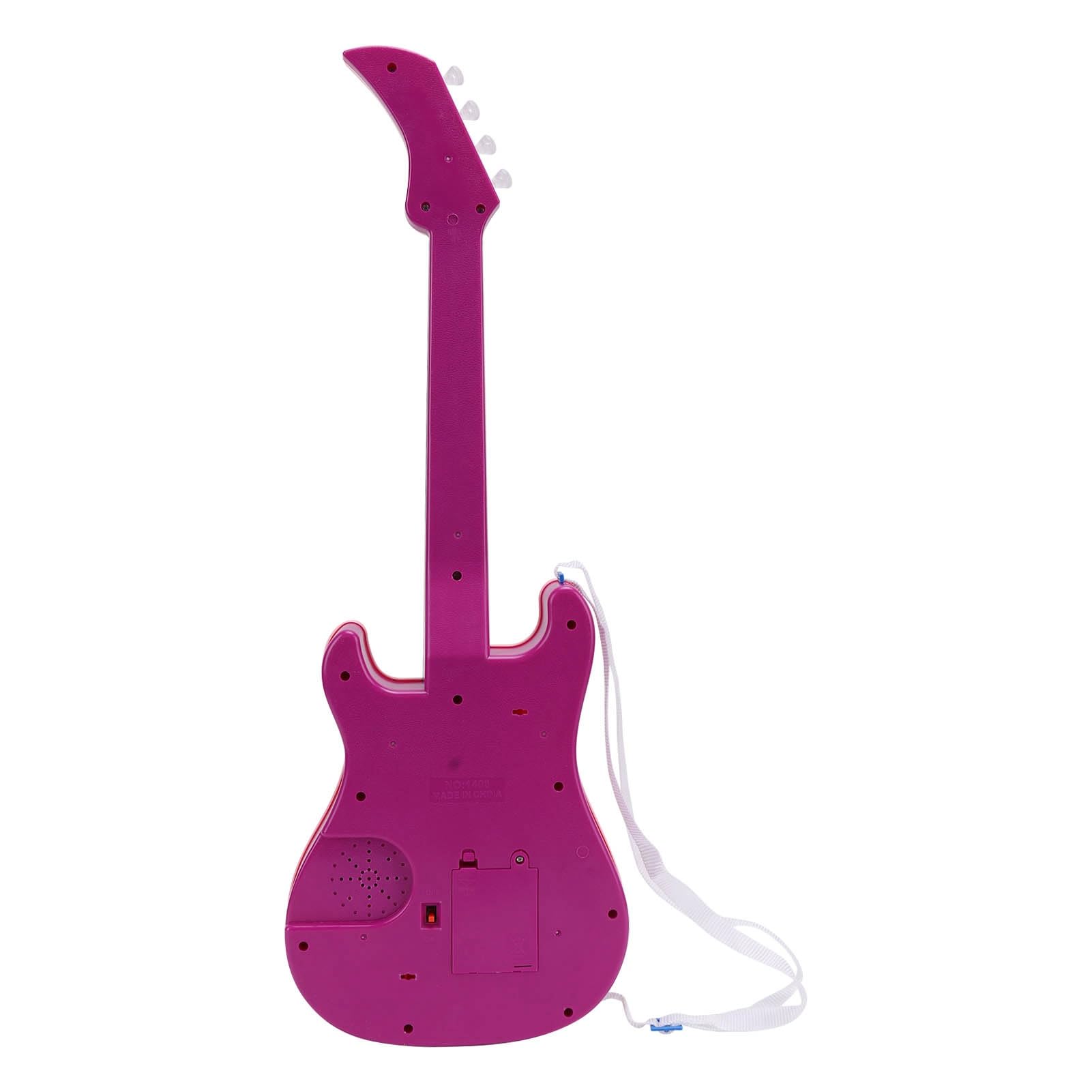 Cosiki Elektroniczna Zabawka Gitarowa, Połączenie Mikrofonowe z Wykrywaniem w Podczerwieni, Oszczędzanie Energii, Symulacja Dzieci, Gitarowa światło, 4 Tryby Gry dla Wczesnej Edukacji (Różowy)