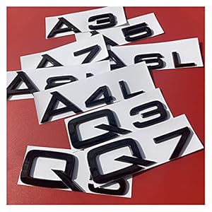 DEMANDER Zwart Chrome Embleem Fit for Audi 1. 8T 2.0T 2.4 3.0T 3.2 3.6 A3 A4 A5 A6L A7 A8L Q3 Q5 Q7 Four Wheel Drive Car…