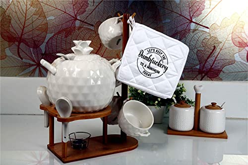 Funny Baking Pot Holder Let's Keep The Dumbfu*Kery To A Min Today Heat Resistant Oven Mitts With Sayings Kitchen Hot Pads Housewarming Gifts Baking Lover Set Of 2 #TOP1