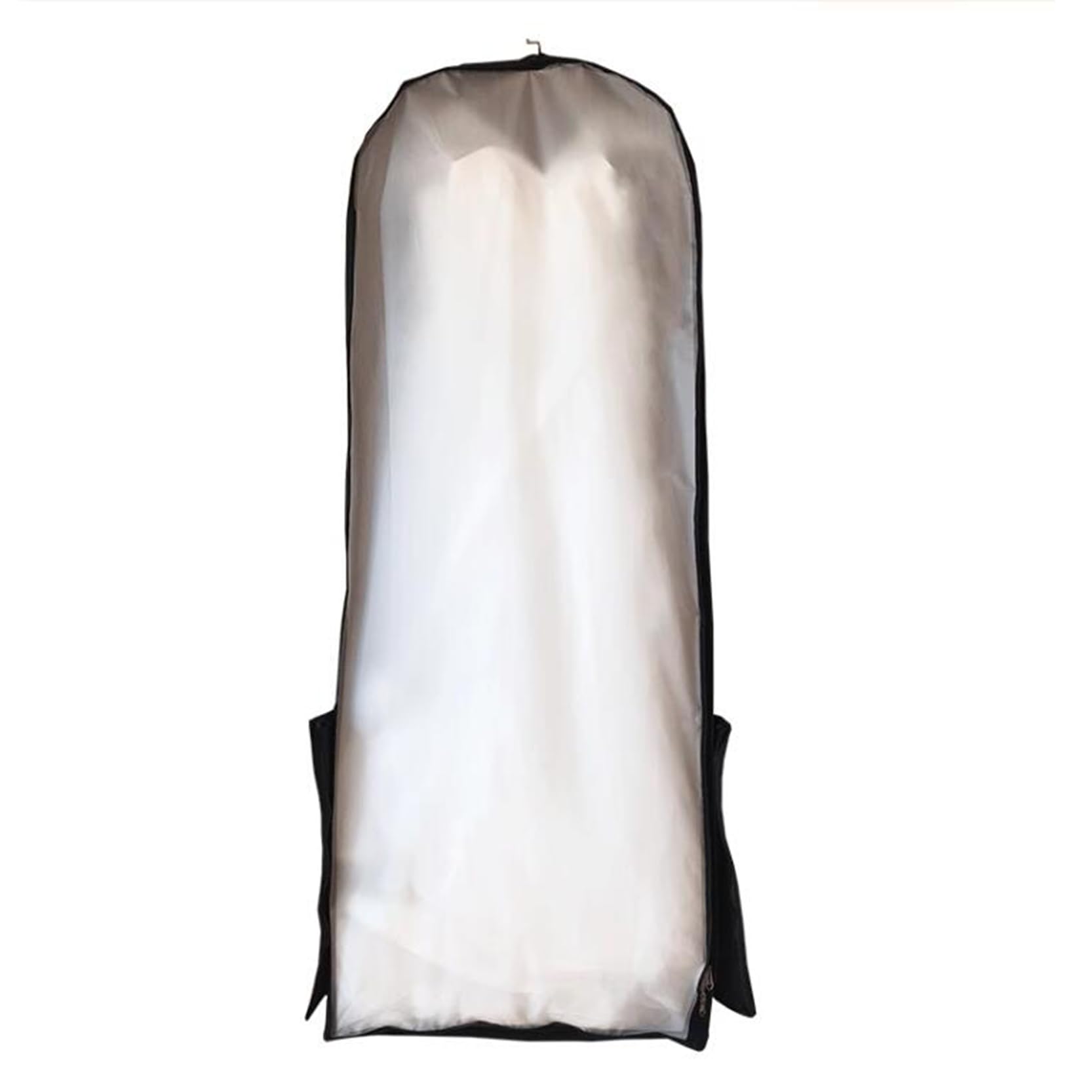 Copriabiti Antipolvere, Copriabiti Lunghi Traspiranti, Sacchi Porta Abiti ispessiti e Pieghevoli con Cerniera for da Sposa, Neri, 75x30x200 cm