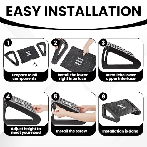 Image of Foot Rest for Home & Office | Adjustable Leg Rest Stool with 6 Modes, Ideal for Under Desk & Living Room Seating