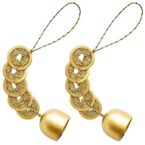 2 Pack Bronze Wind Chimes for Garden and Indoor, Zinc Alloy Wind Chime Decor for Outdoor Patio, Spiritual Gift and Feng Shui Home Decor