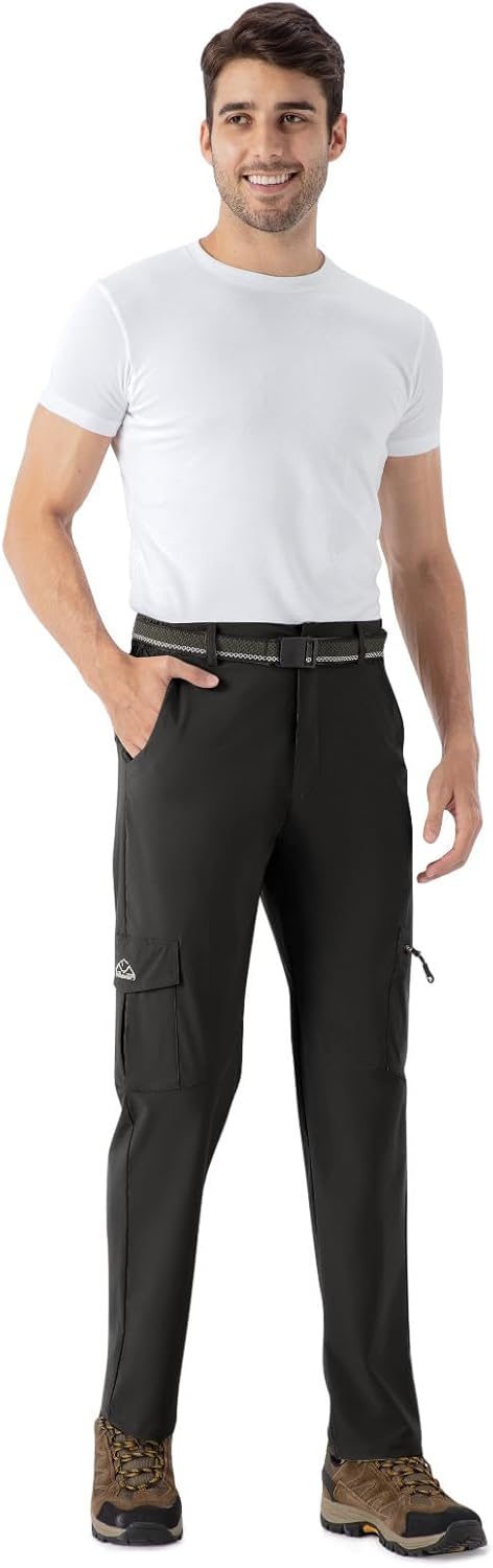 TBMPOY Men's Hiking Pants Lightweight 6 Cargo Pockets Quick Dry Water Resistant Outdoor Travel Work Fishing - Image 2