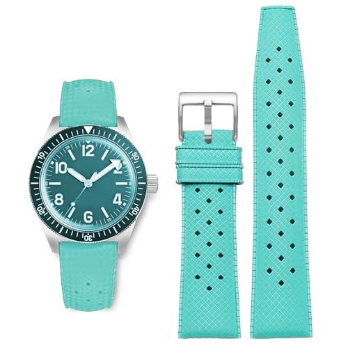 Image of FKM Rubber Watch Bands Tropical Style Quick Release Fluororubber Watch Strap 18mm 20mm 22mm Universal Soft Breathable Durable Sporty FKM Rubber Replacement Band Strap for Men Women