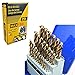 MaxTool 29 Pieces M42 Cobalt Drill Bit Set; Jobber Length 8% Cobalt 136 Deg Split Point Fully Ground 1/16" to 1/2" X 64th; BS42G10R029P