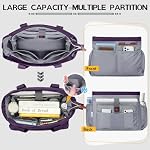 RAINSMORE Teacher Sac de rangement avec petit sac de rangement 15.6 inch Sac pour ordinateur portable pour femmes avec des sacs de travail de poche isolants pour les femmes sac d'infirmière Messenger mallette pour ordinateur portatif pour les soins infirmiers de bureau, violet
