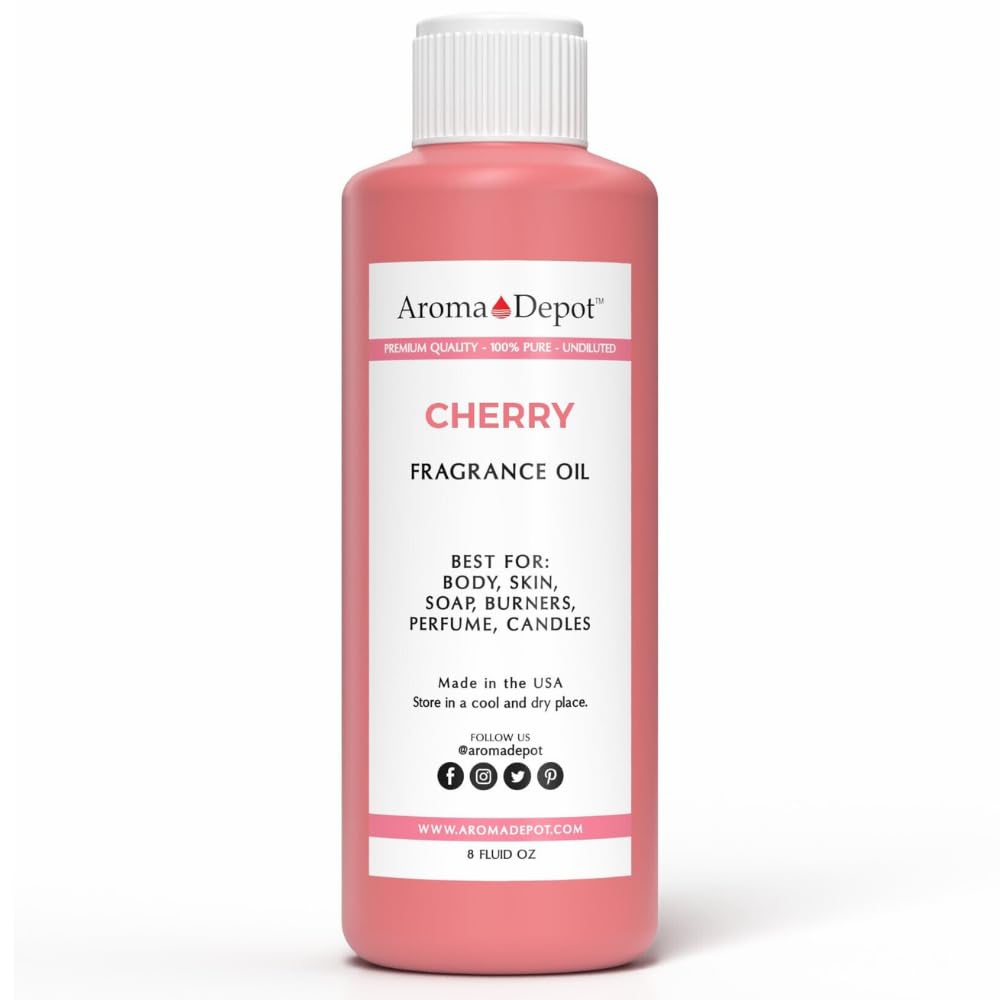 Aroma Depot 8 fl oz Cherry Fragrance Oil for Candles, Soap Making, Wax Melts, Diffusers, Body Oil Blends &amp; Incense (240ml)