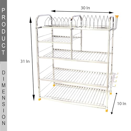 Image of Kitchen Stand, Bartan Stand Stainless Steel Kitchen Rack (31 X 30 Inch) Wt-6.5kg