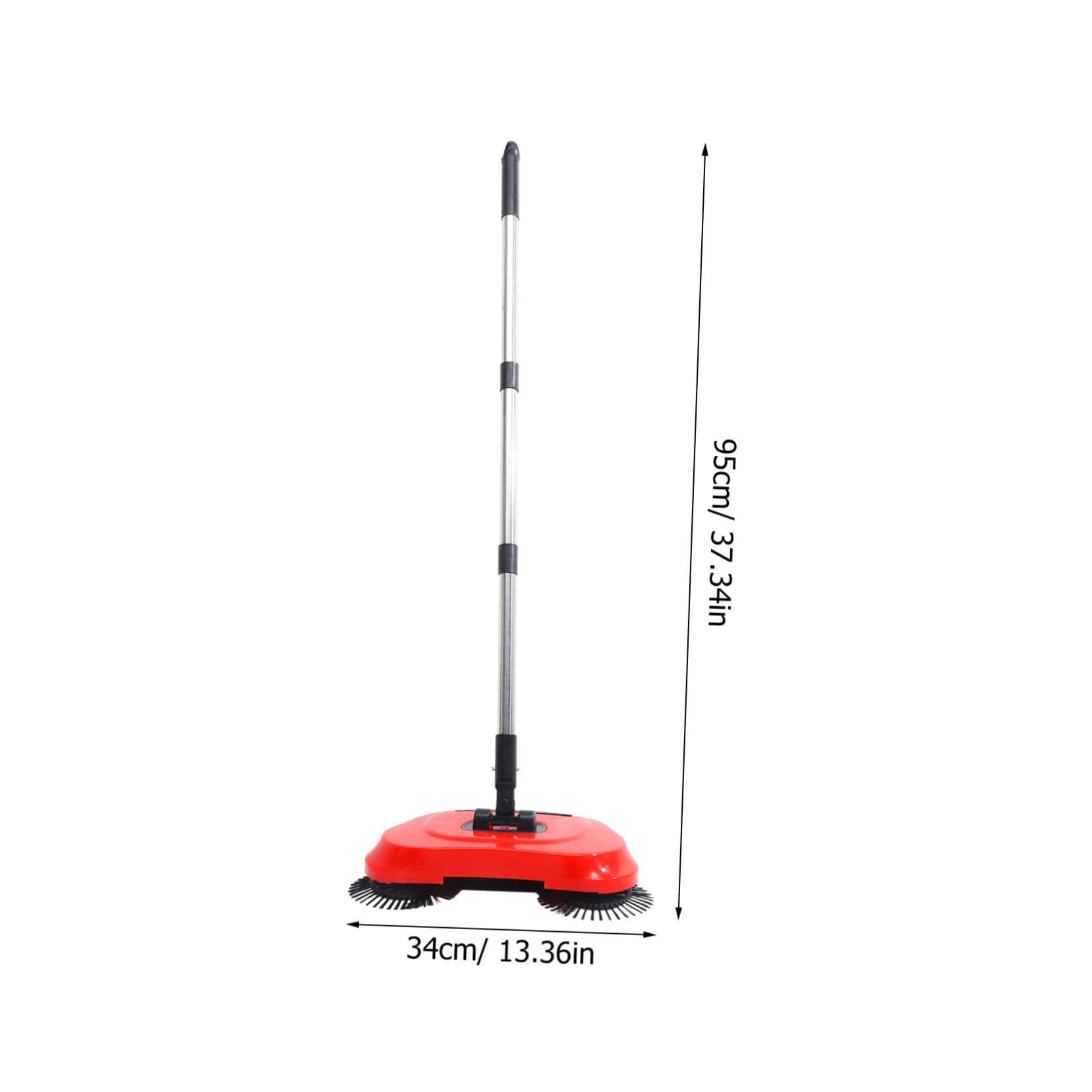 Spazzatrice Rosso Manuale Manico Regolabile 3 in 1