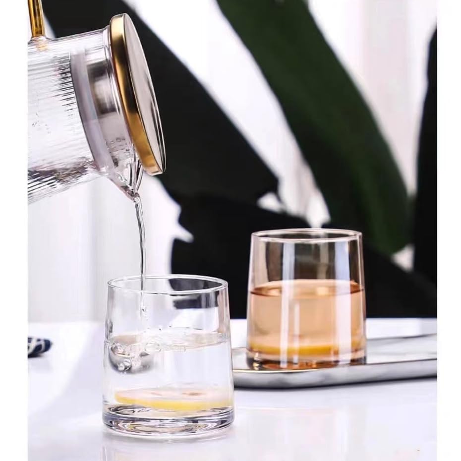 Image of Premium 280 ML Water & Juice Drinking Glasses Set of 6 Vintage Glassware Set for Juice, Cocktail, Mocktail,Whisky All Beverages Everyday Uses for Gift (6, MT-22)
