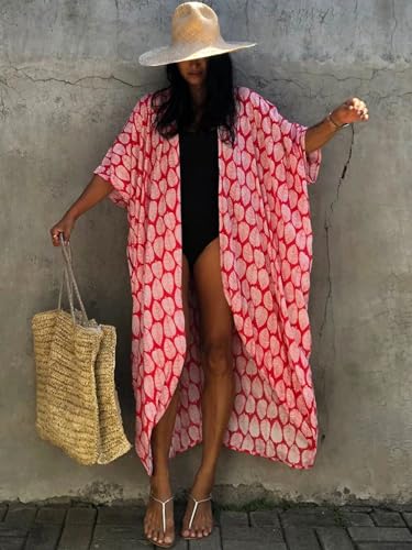 Image of Kaftan Dresses for Women Plus Size Summer Beach Dress with Print and Swim Cover Ups